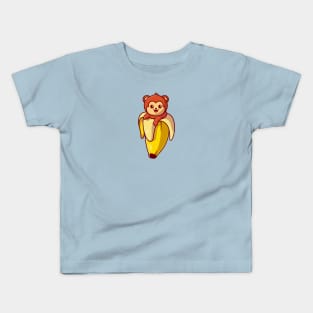 Cute Monkey Banana Cartoon Kids T-Shirt